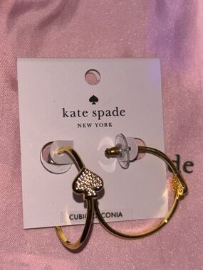 Kate Spade Cubic Zirconia Spade Hoop Earrings